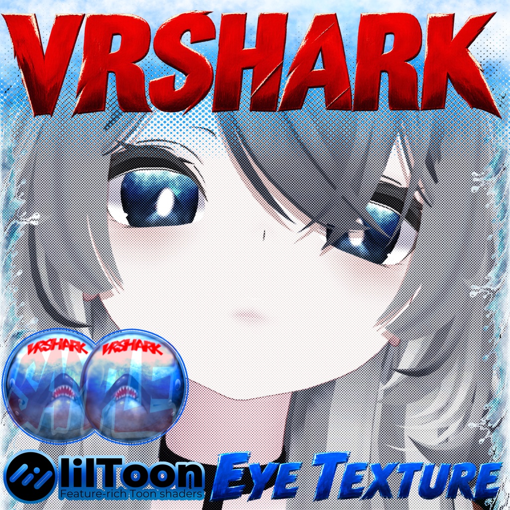 【 6アバター対応 】🦈𝗩𝗥 𝗦𝗛𝗔𝗥𝗞🦈 Eye Texture