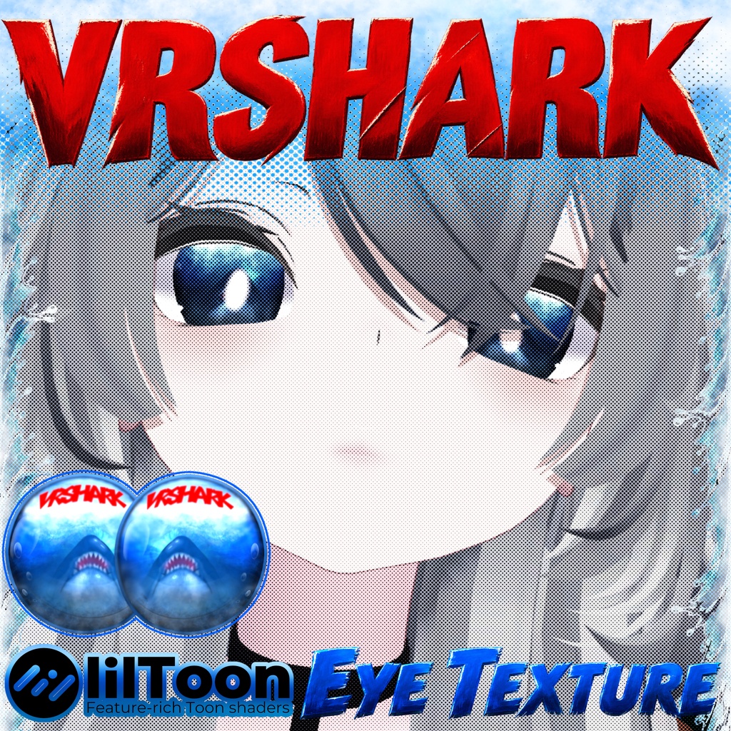 【 6アバター対応 】🦈𝗩𝗥 𝗦𝗛𝗔𝗥𝗞🦈 Eye Texture