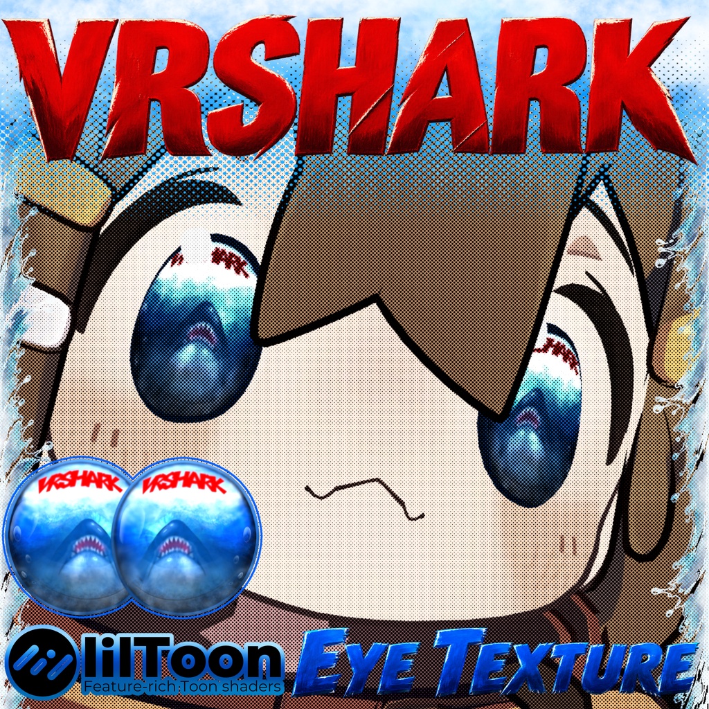【 6アバター対応 】🦈𝗩𝗥 𝗦𝗛𝗔𝗥𝗞🦈 Eye Texture