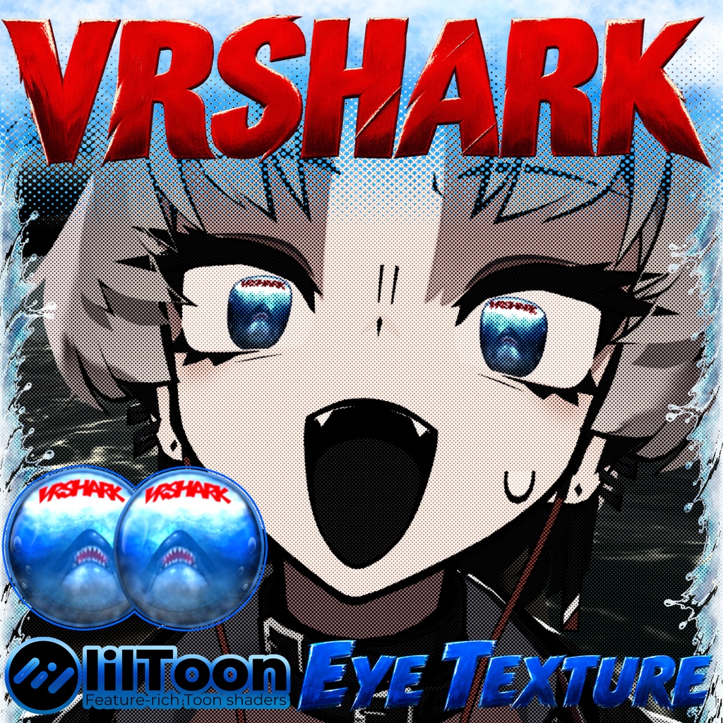 【 6アバター対応 】🦈𝗩𝗥 𝗦𝗛𝗔𝗥𝗞🦈 Eye Texture
