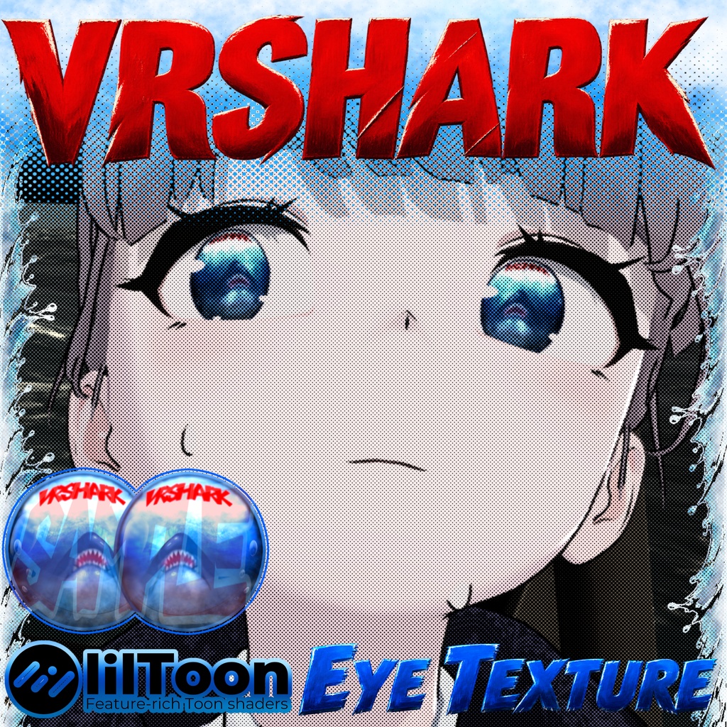 【 6アバター対応 】🦈𝗩𝗥 𝗦𝗛𝗔𝗥𝗞🦈 Eye Texture