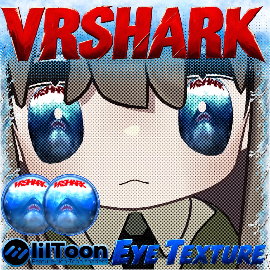 【 6アバター対応 】🦈𝗩𝗥 𝗦𝗛𝗔𝗥𝗞🦈 Eye Texture