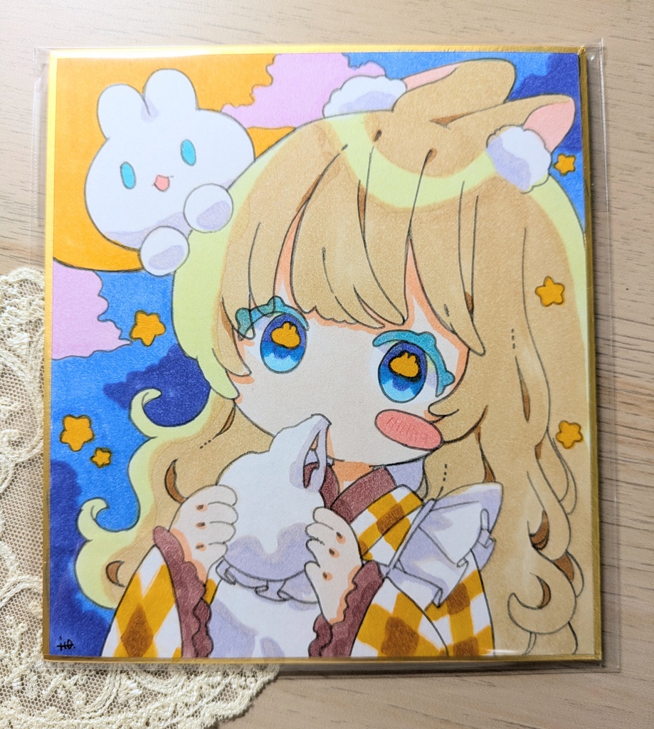 もちもちおつきみ♥寸松庵色紙原画