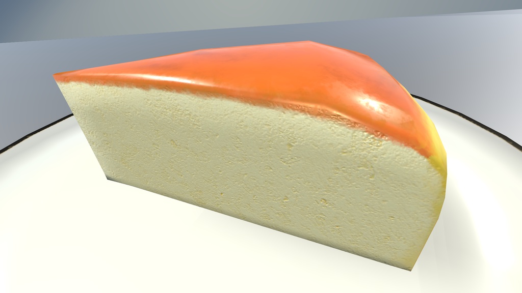 スフレチーズケーキ【3Dモデル】