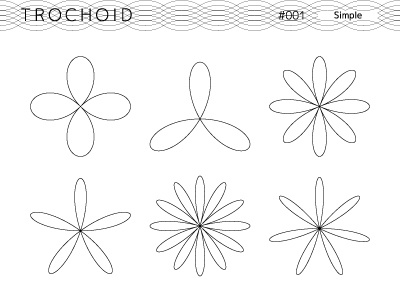 トロコイドのイラストセット　シンプル 01【ベクター＋JPG＋透過PNG】