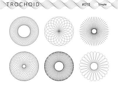 トロコイドのイラストセット　シンプル 02（ベクター＋JPG＋透過PNG）