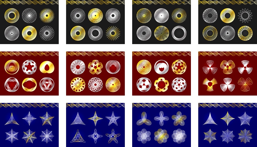 トロコイドのイラストセット カラー 02(ベクター+JPG+透過PNG)