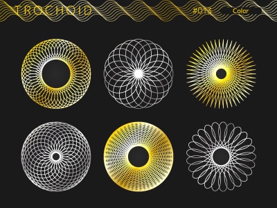 トロコイドのイラストセット　カラー 02（ベクター＋JPG＋透過PNG）