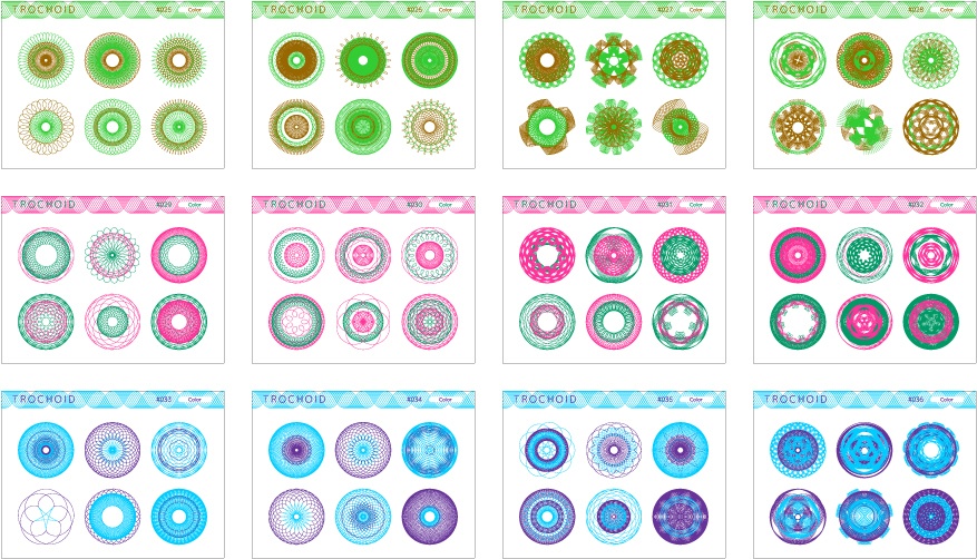 トロコイドのイラストセット カラー 03(ベクター+JPG+透過PNG)