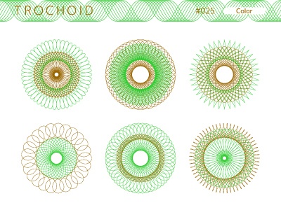 トロコイドのイラストセット　カラー 03（ベクター＋JPG＋透過PNG）
