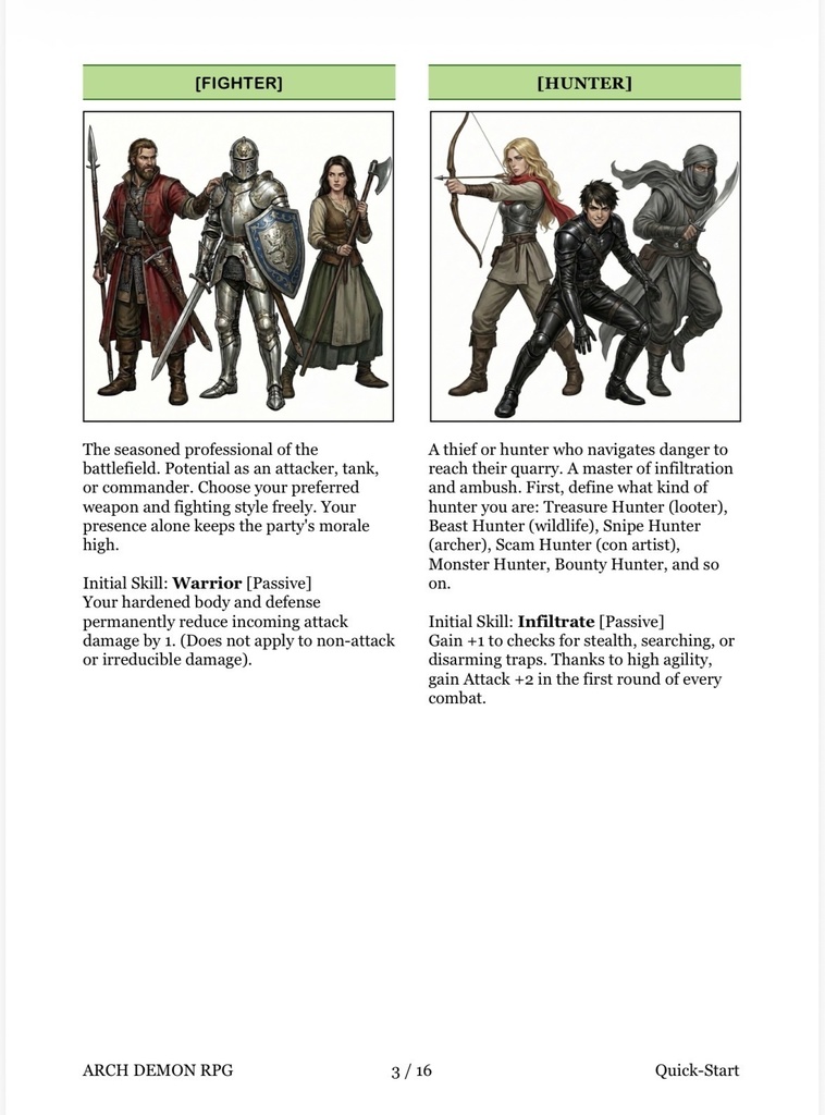 ARCH DEMON RPG: Quick-Start Rules