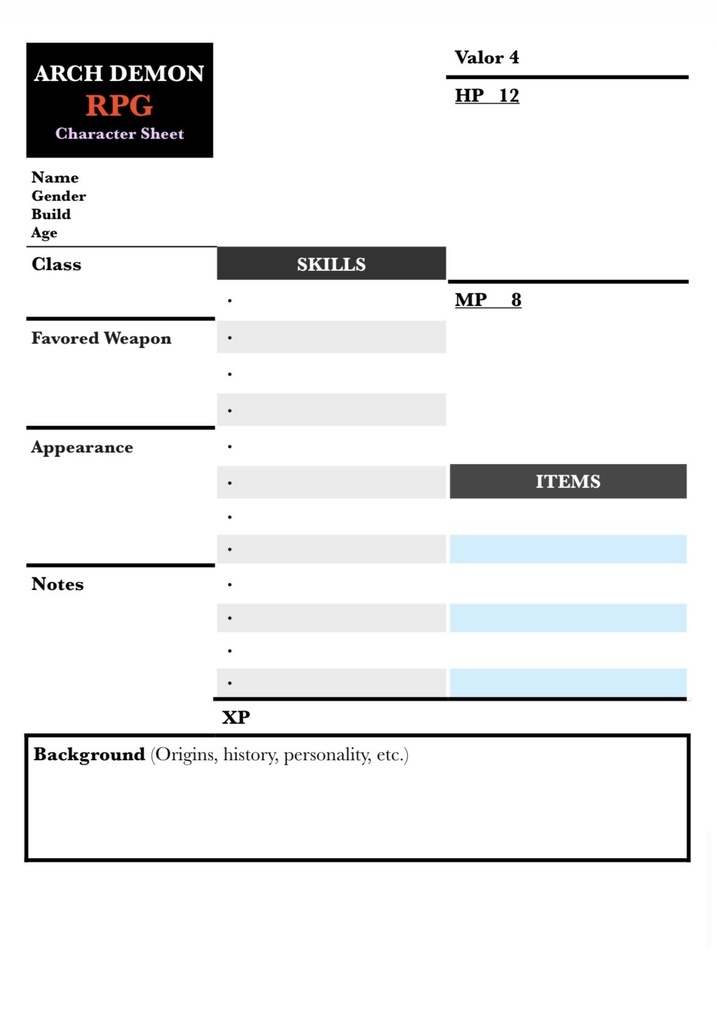 ARCH DEMON RPG: Quick-Start Rules