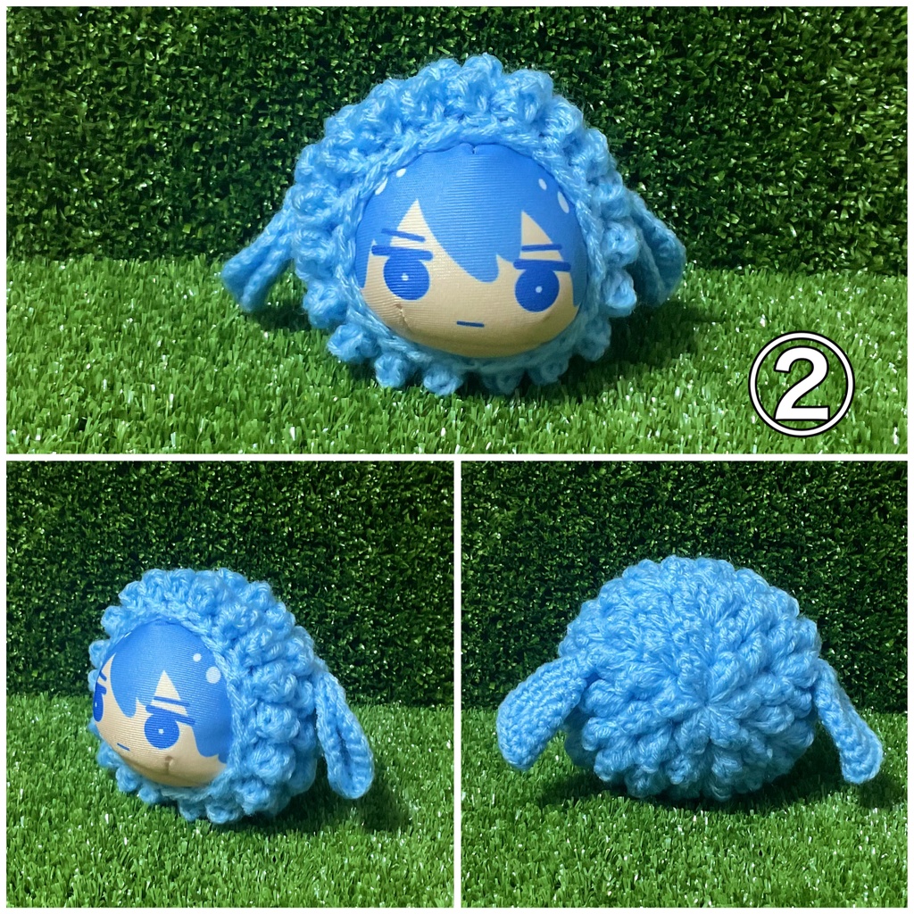 おまんじゅう、パプコーン編みの着ぐるみ