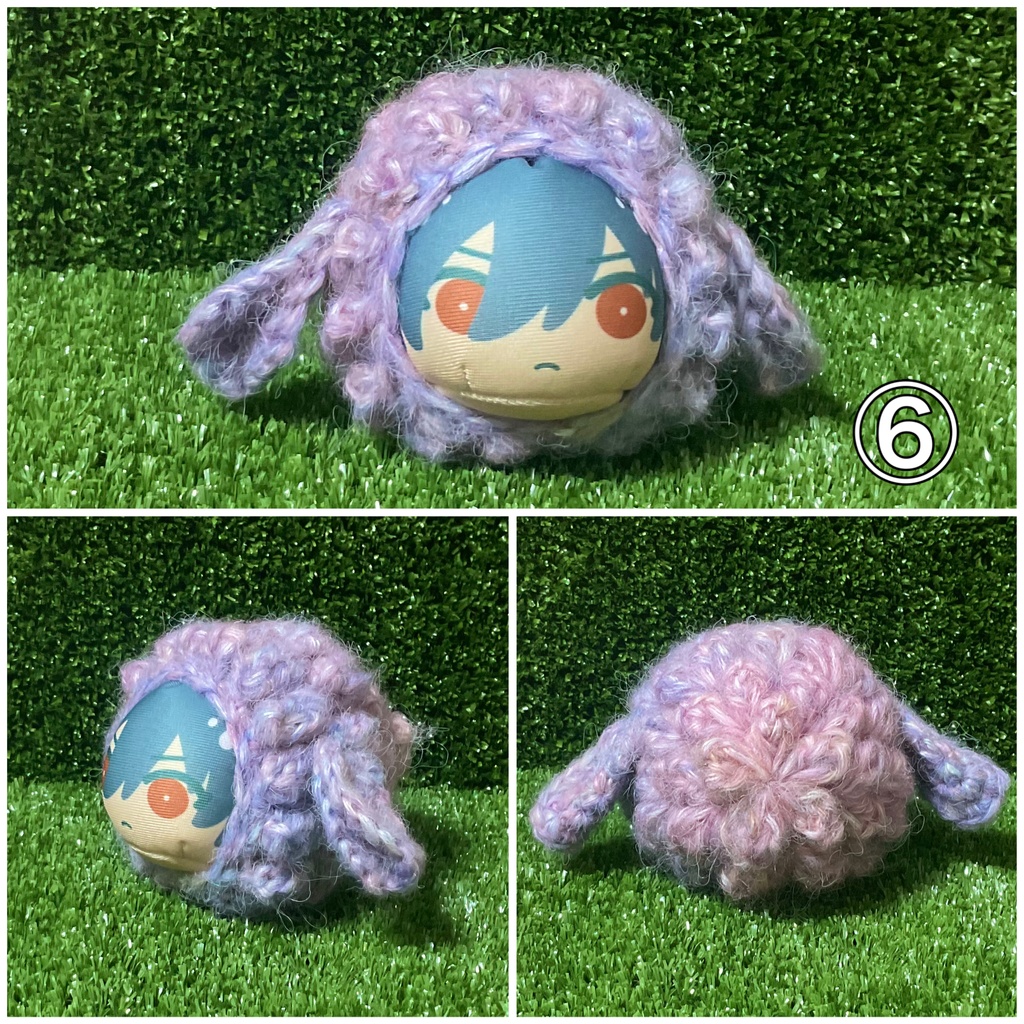 おまんじゅう、パプコーン編みの着ぐるみ