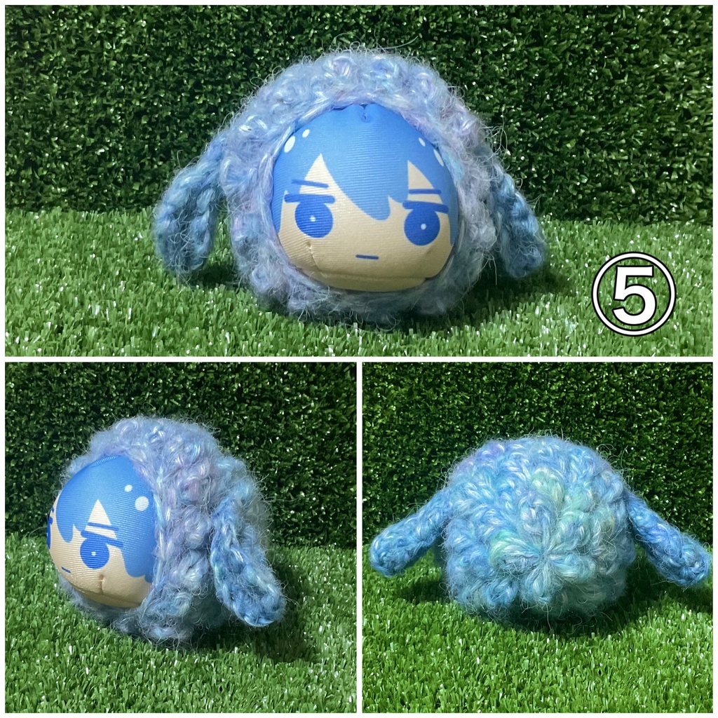 おまんじゅう、パプコーン編みの着ぐるみ