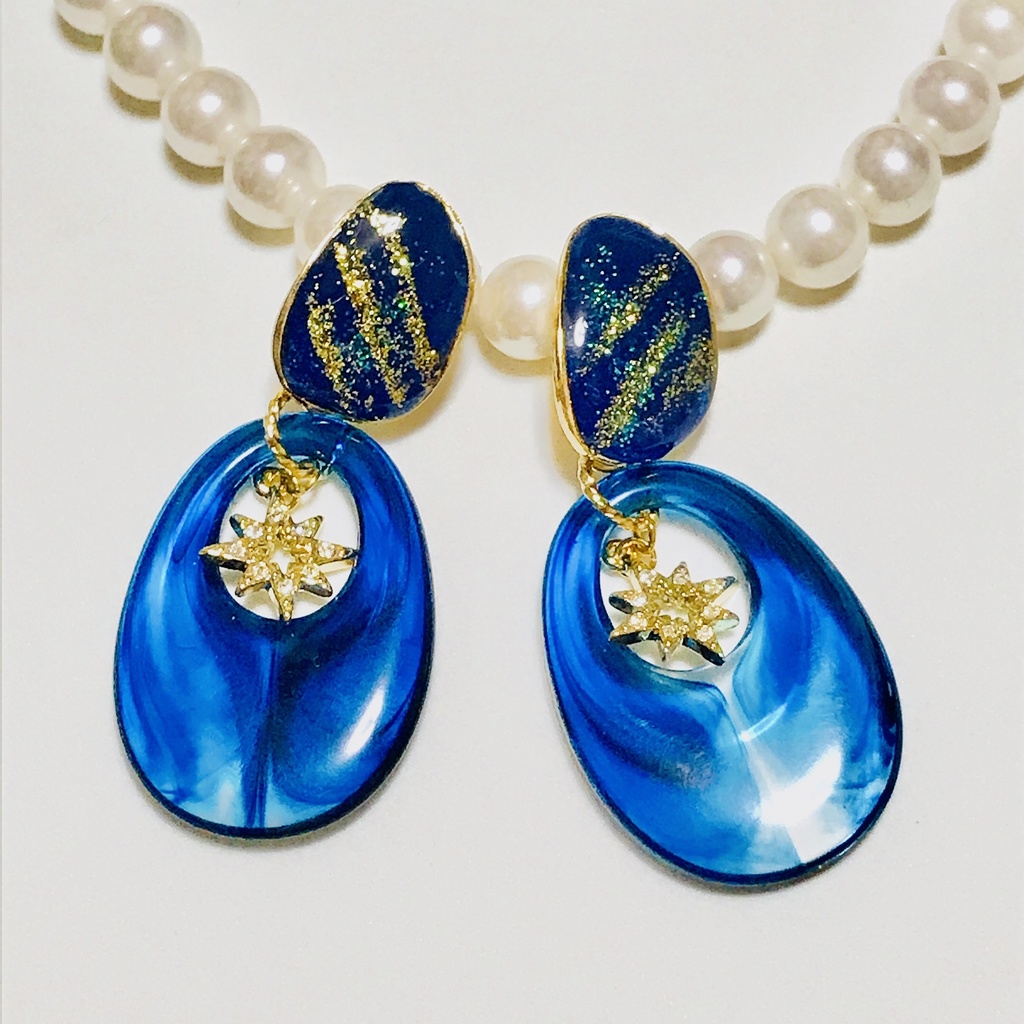 【Ogt】マーブル ピアス•イヤリング