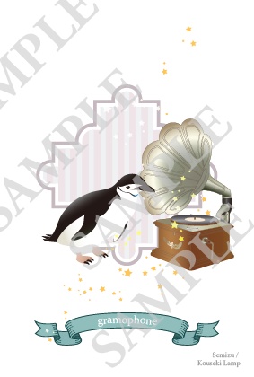 レトロペンギン　アゴヒモペンギン、皇帝ペンギン　ポストカード2種