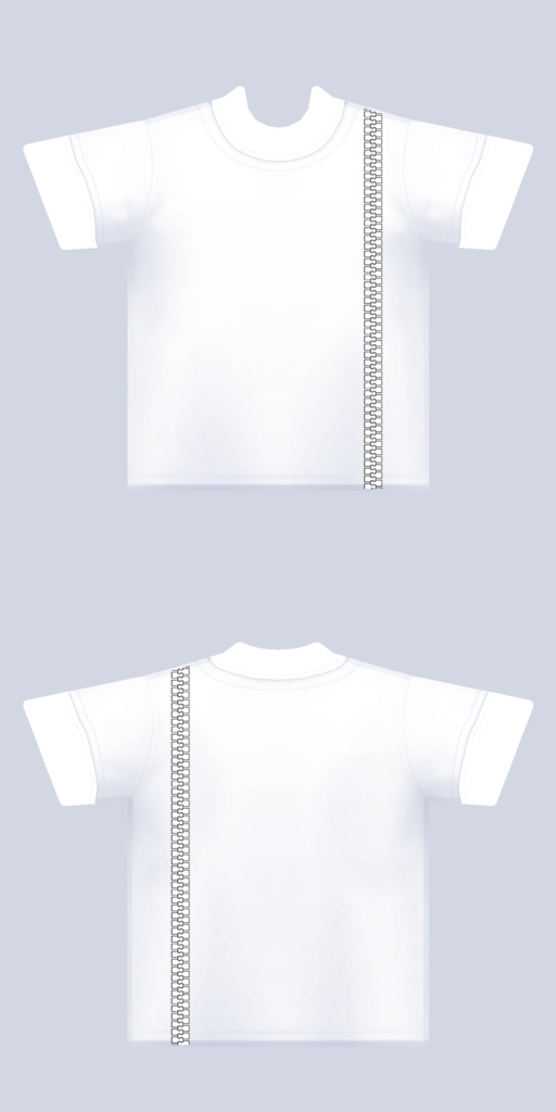 【無料版あり、商用法人利用OK】VRoid_Zipper_v2 Tシャツ袖短テクスチャ