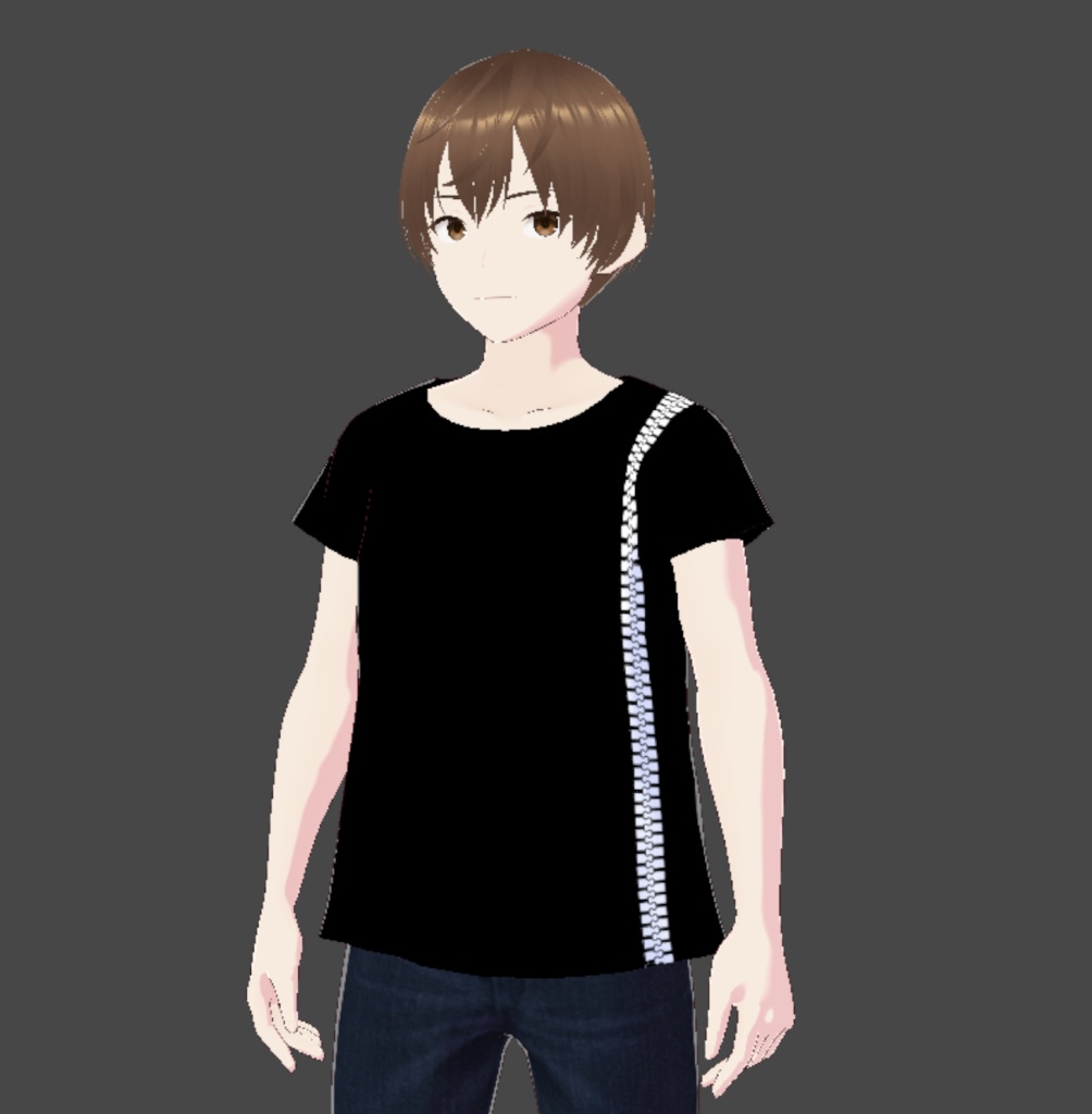 【無料版あり、商用法人利用OK】VRoid_Zipper_v2 Tシャツ袖短テクスチャ