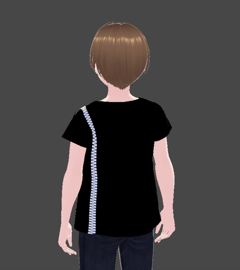 【無料版あり、商用法人利用OK】VRoid_Zipper_v2 Tシャツ袖短テクスチャ