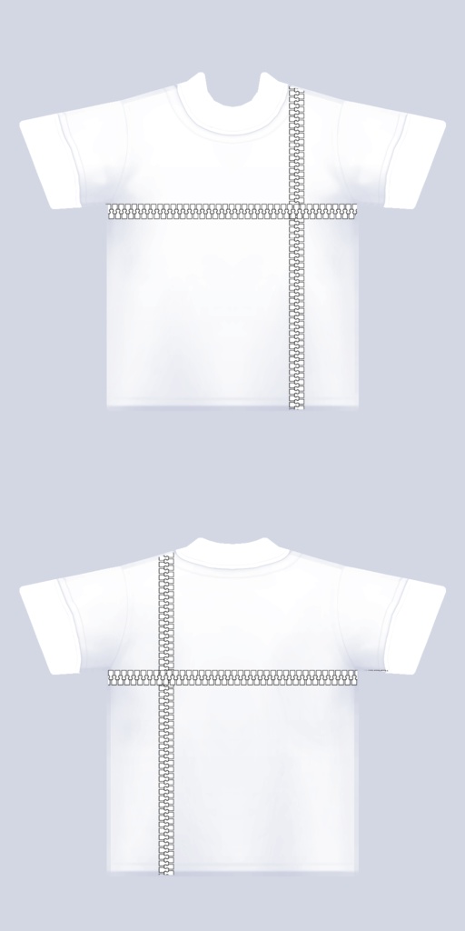 【無料版あり、商用法人利用OK】VRoid_Zipper_v3 クロスTシャツ袖短テクスチャ