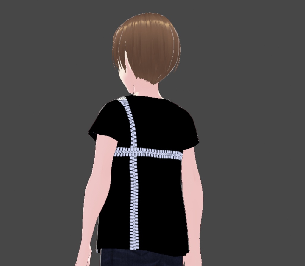 【無料版あり、商用法人利用OK】VRoid_Zipper_v3 クロスTシャツ袖短テクスチャ