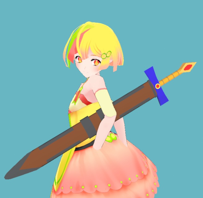 【FBX】シンプル剣三点セット (剣,鞘,納刀された剣)