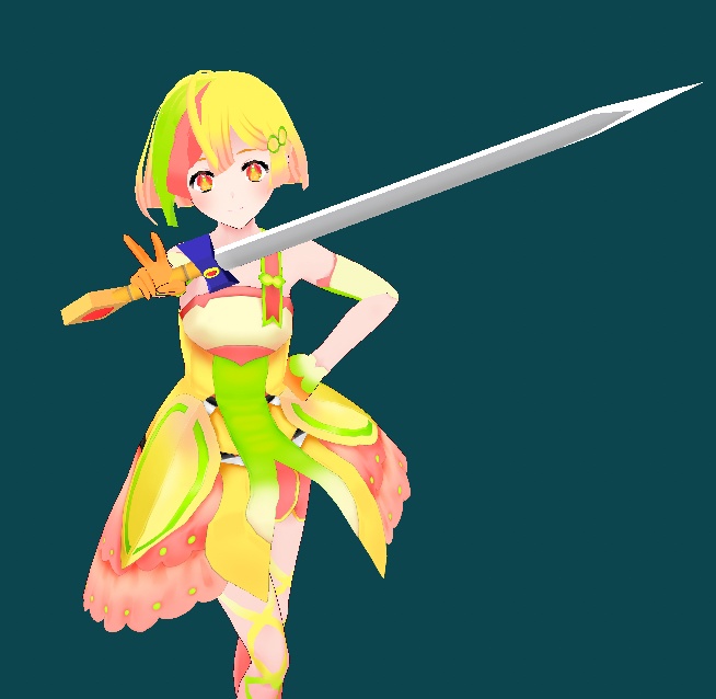 【FBX】シンプル剣三点セット (剣,鞘,納刀された剣)