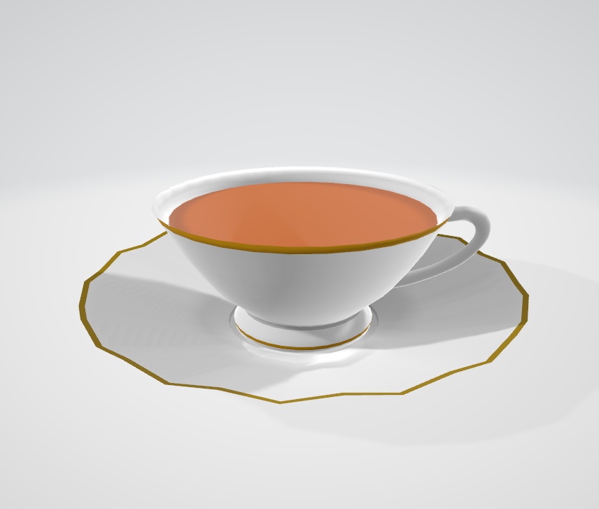 【FBX】シンプルティーカップ（紅茶、コーヒー、レモンティー、空）