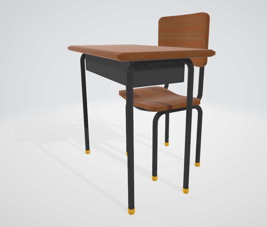 【FBX】教室のシンプルな椅子と机