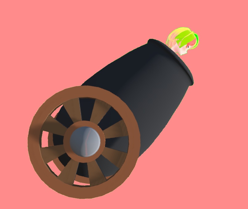 【FBX 大砲2種類 固定大砲&タイヤ大砲 武器