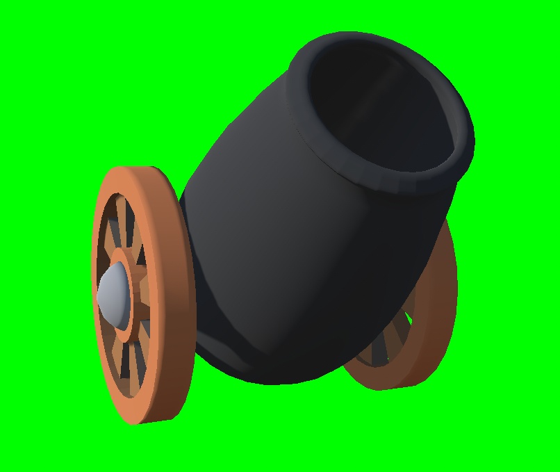 【FBX　大砲2種類　固定大砲＆タイヤ大砲　武器