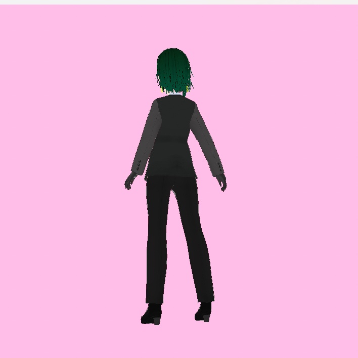 緑髪のクールな女性モデル【VRM】ピアスあり・ピアスなし