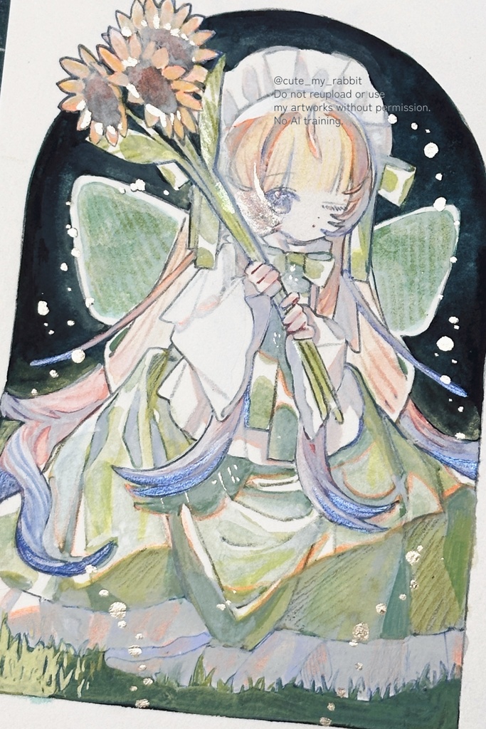 フレームレス原画”sunflower (moonlight)”