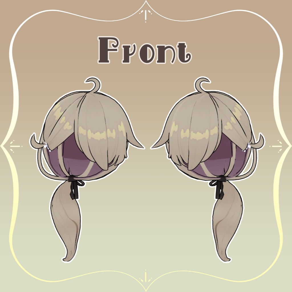 【キプフェル・みみのこ対応】メカクレふんわりローポニー