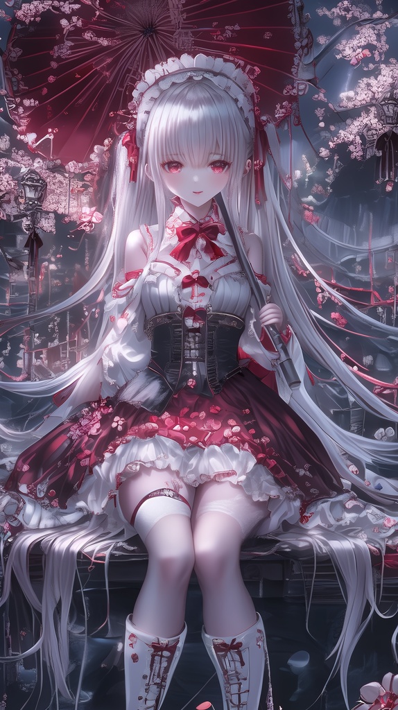 「紅桜に雨は降る」7枚集