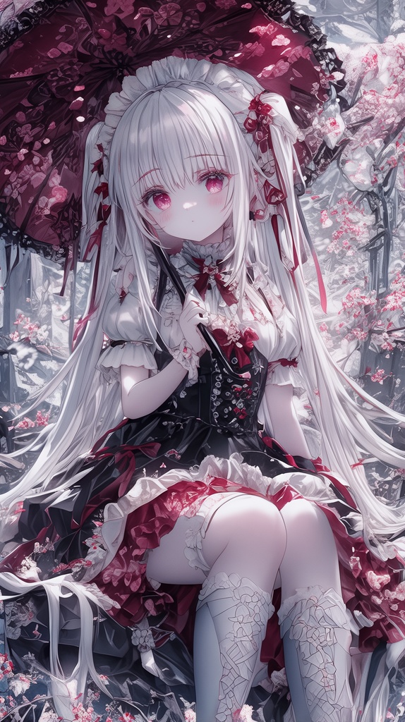 「紅桜に雨は降る」7枚集