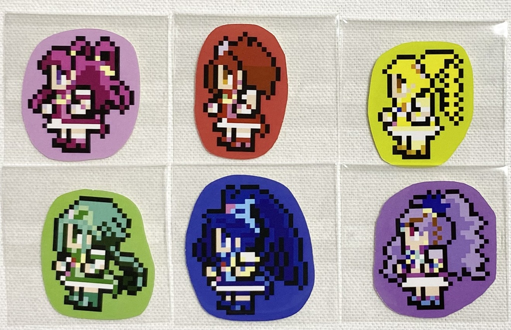 Yes!プリキュア5&GoGo!&ダークプリキュア5 ドット絵シール
