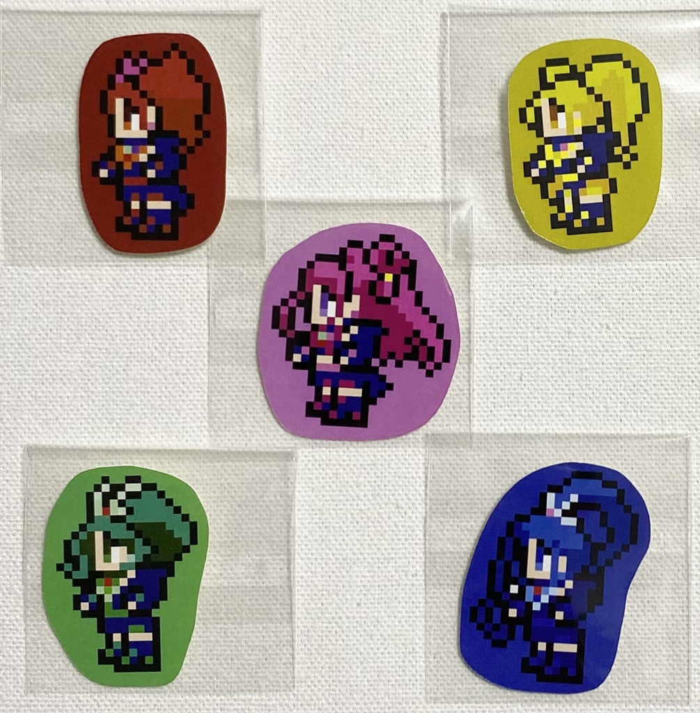 Yes!プリキュア5&GoGo!&ダークプリキュア5 ドット絵シール