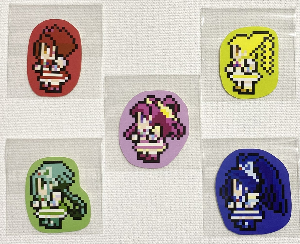 Yes!プリキュア５&GoGo!&ダークプリキュア５　ドット絵シール