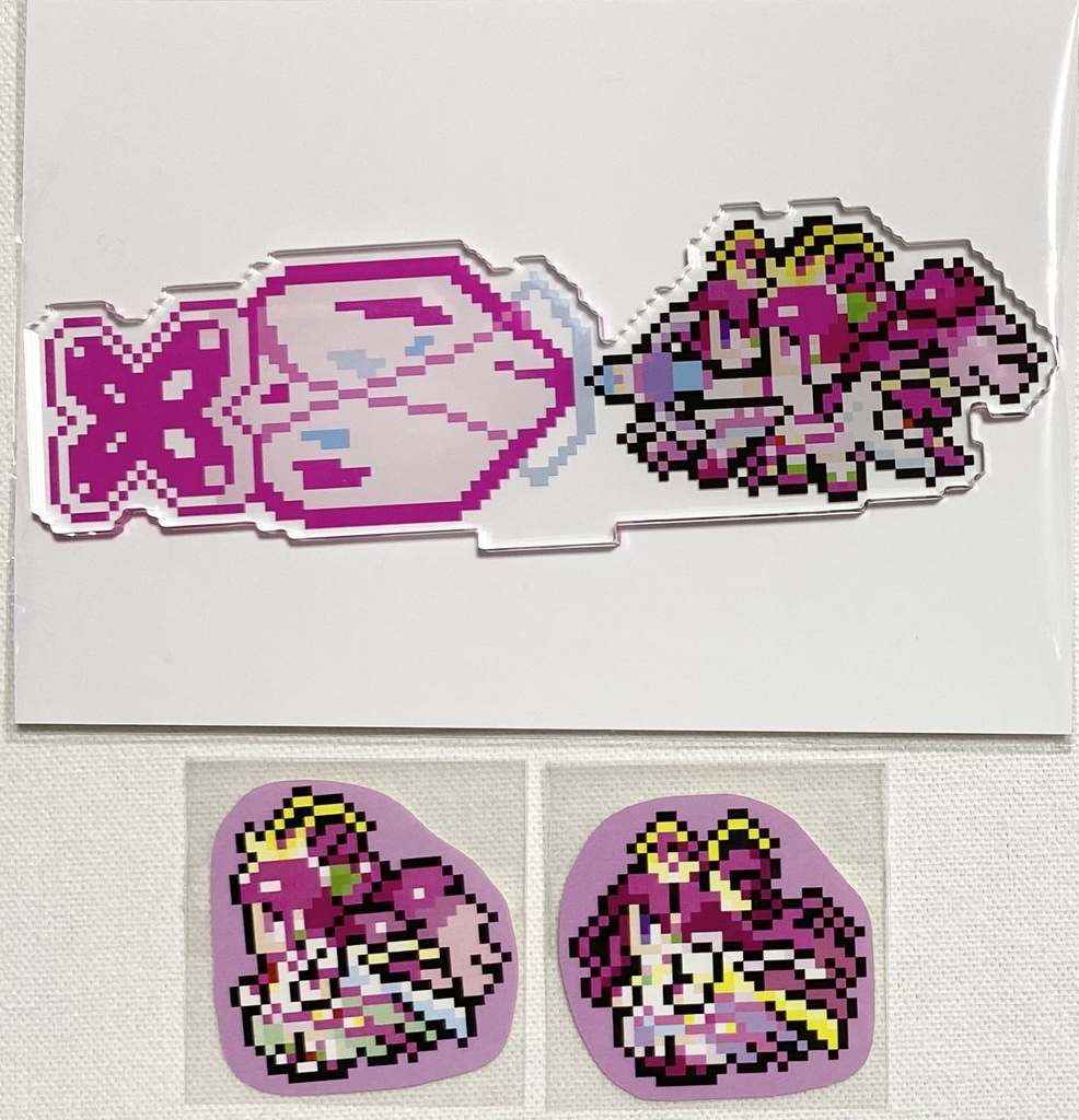 ドリームキュアグレース　ドット絵アクリルスタンド＆ドット絵シール