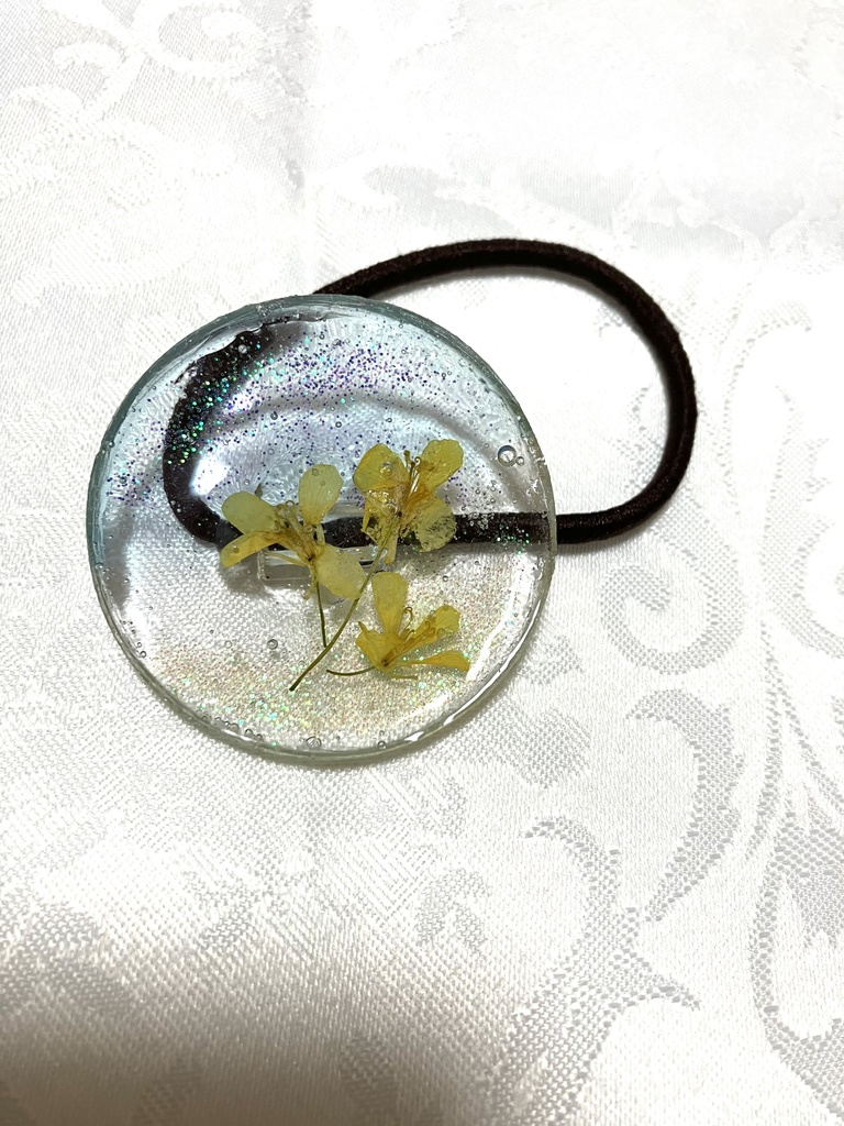 菜の花のヘアゴム