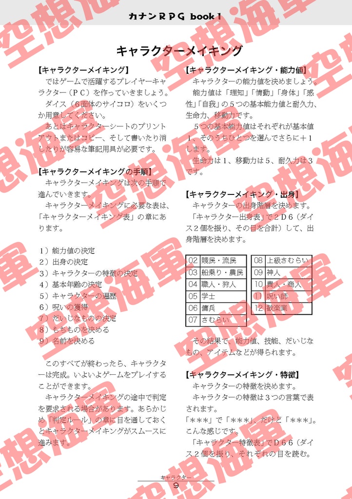 RPGルール『カナンRPG ルールパック 第2版』