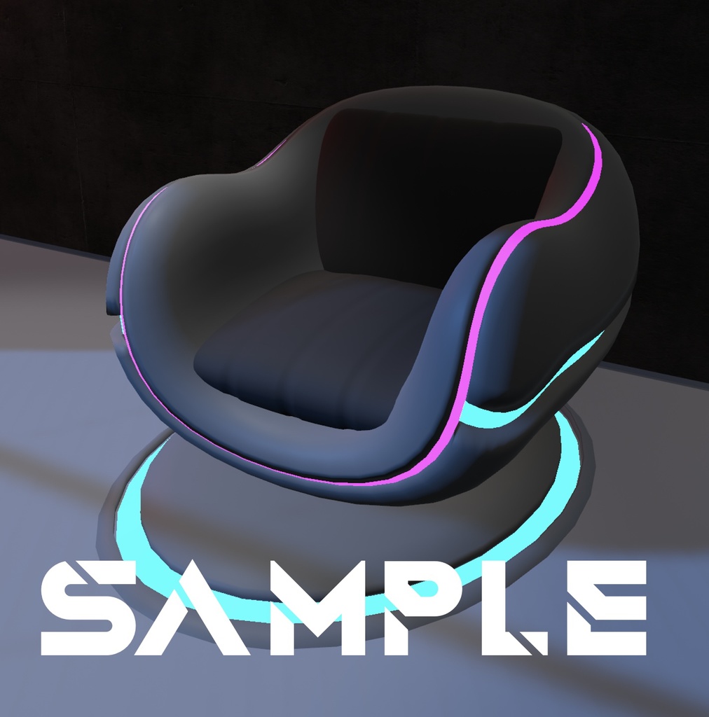 【VRChat向け】NEON CHAIR(3Dモデル)