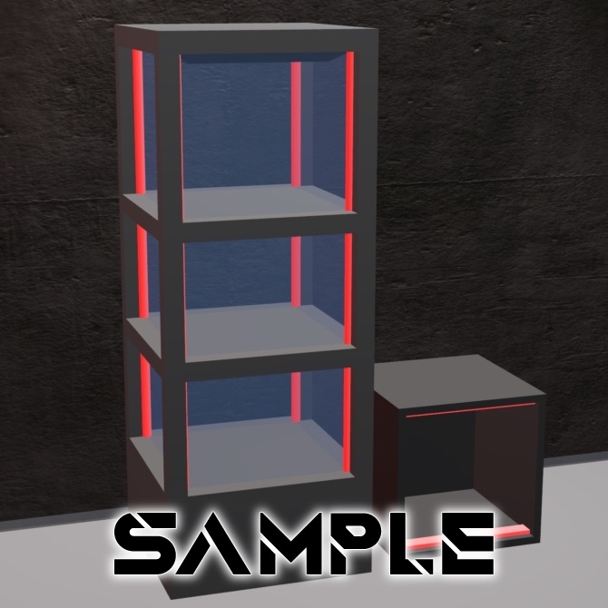 【無料】ショーケースと棚(3Dモデル)