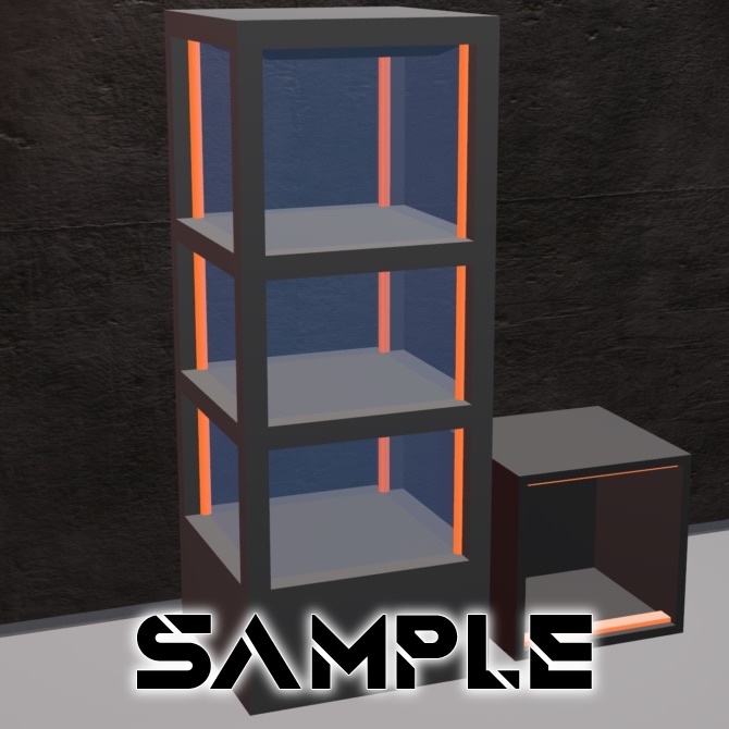 【無料】ショーケースと棚(3Dモデル)