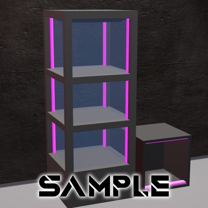 【無料】ショーケースと棚(3Dモデル)