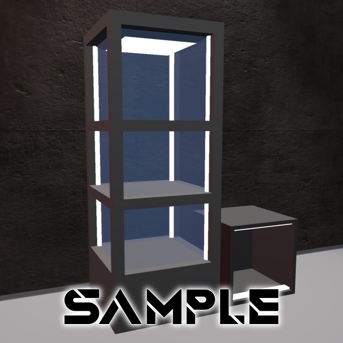 【無料】ショーケースと棚(3Dモデル)