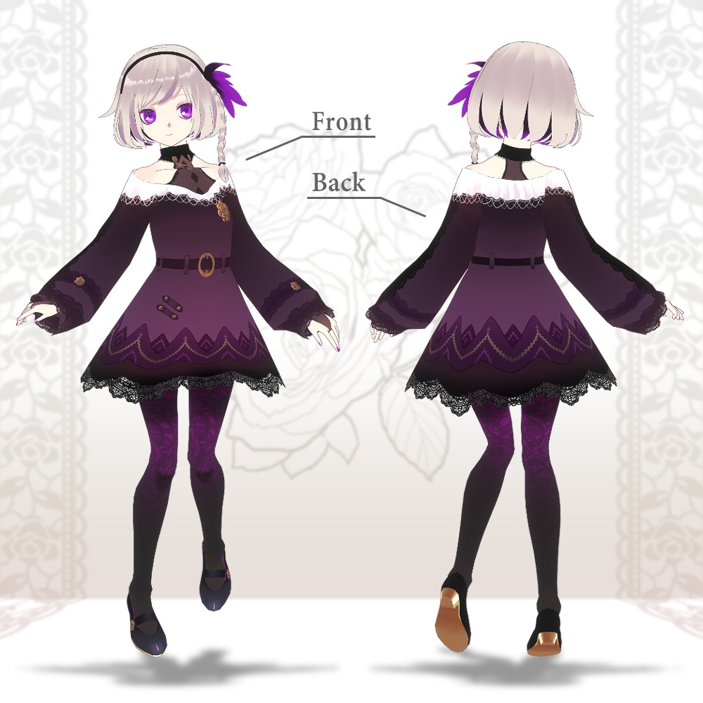 【無料/有料版あり】オリジナル3Dモデル アシュリー【VroidベースVRM形式】