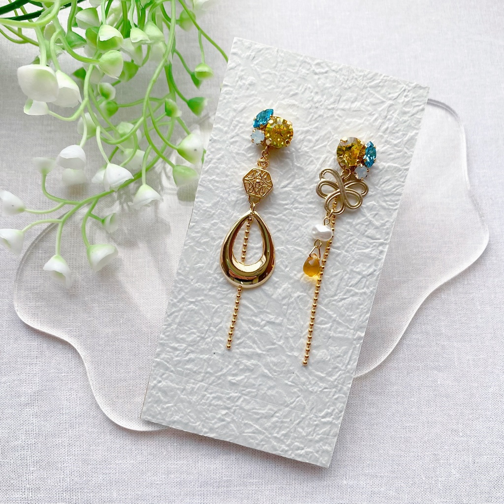 にじさんじ 緋八マナ イメージ ピアス イヤリング 【crystal series】